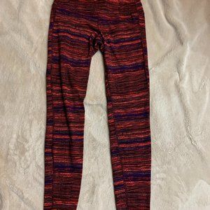 Athleta Leggings Tights Red Purple Design, Sz Small-Inseam 26 inches